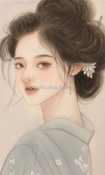 水彩少女插画：把少女千万种美画进画里，每一张都像在讲温柔心事 - 图画吧TUHUABA