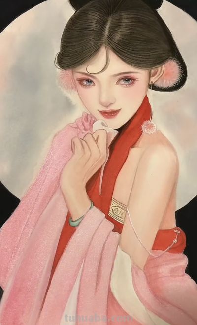 水彩少女插画：把少女千万种美画进画里，每一张都像在讲温柔心事 - 图画吧TUHUABA