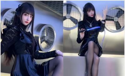 百万级女网红COS卡尔蜜拉人间体，黑丝短裙大长腿尽显性感 - 图画吧TUHUABA