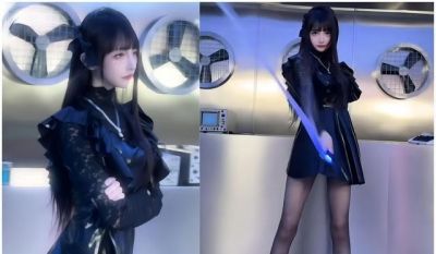 百万级女网红COS卡尔蜜拉人间体，黑丝短裙大长腿尽显性感 - 图画吧TUHUABA