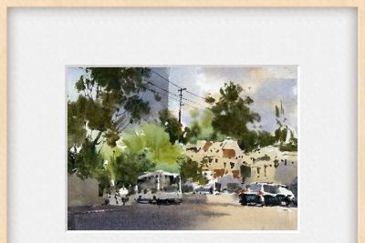 每日一画 | 街树摇青衔市气 车尘带暖入云光——街头行·写意水彩 - 今日头条