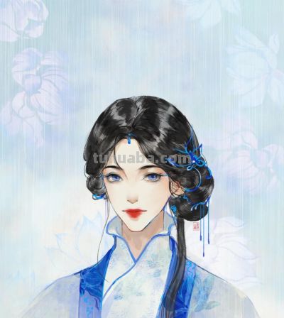 当古装女子遇上水彩笔触，每一幅都藏着浪漫与柔情 - 图画吧TUHUABA