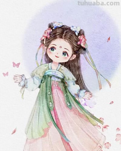 水彩晕染出古韵小美人，每一款都像从古画里偷跑出来的可爱精 - 今日头条