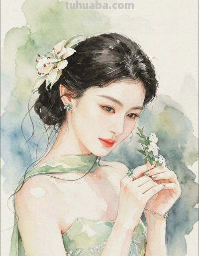 明眸浅笑 温柔岁月静好丨669933水彩风插画头像分享 - 今日头条