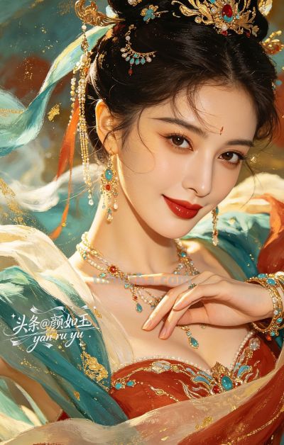 绝美油画——飞天曼舞醉星河，风姿绰约，自带优雅脱俗的东方神韵 - 图画吧TUHUABA