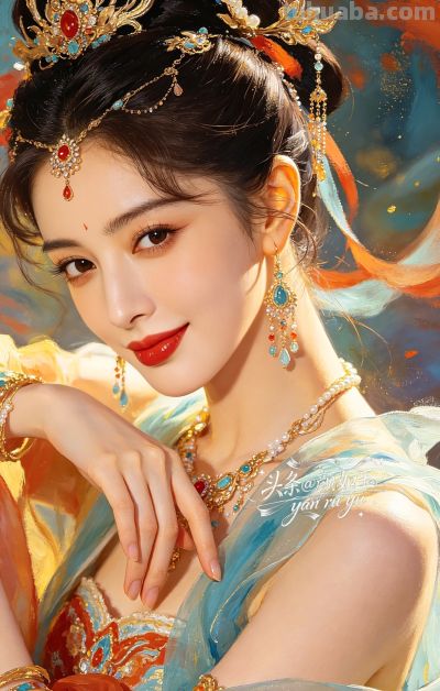 绝美油画——飞天曼舞醉星河，风姿绰约，自带优雅脱俗的东方神韵 - 图画吧TUHUABA