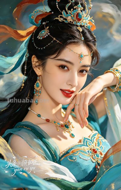 绝美油画——飞天曼舞醉星河，风姿绰约，自带优雅脱俗的东方神韵 - 图画吧TUHUABA