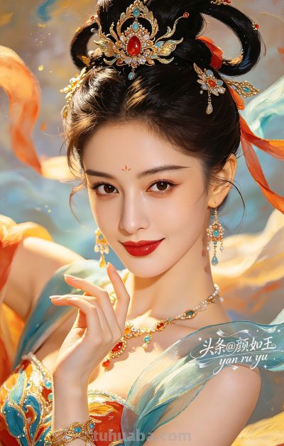 绝美油画——飞天曼舞醉星河，风姿绰约，自带优雅脱俗的东方神韵 - 图画吧TUHUABA