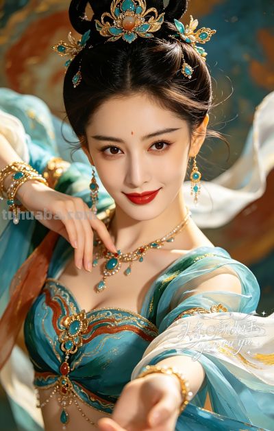 绝美油画——飞天曼舞醉星河，风姿绰约，自带优雅脱俗的东方神韵 - 图画吧TUHUABA