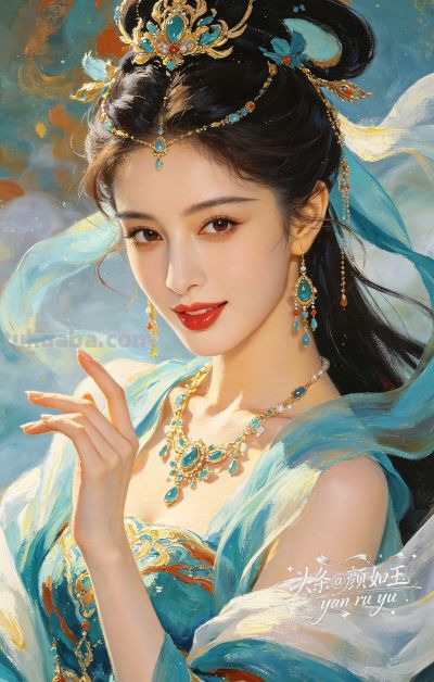 绝美油画——飞天曼舞醉星河，风姿绰约，自带优雅脱俗的东方神韵 - 图画吧TUHUABA