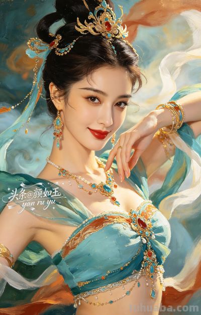 绝美油画——飞天曼舞醉星河，风姿绰约，自带优雅脱俗的东方神韵 - 图画吧TUHUABA