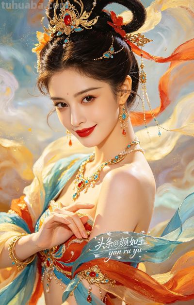 绝美油画——飞天曼舞醉星河，风姿绰约，自带优雅脱俗的东方神韵 - 图画吧TUHUABA