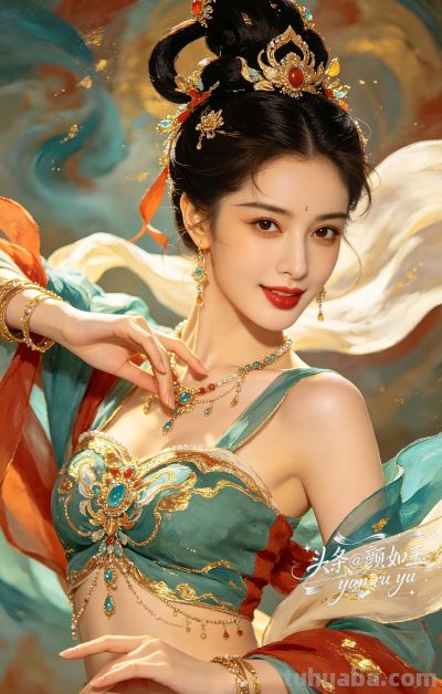 绝美油画——飞天曼舞醉星河，风姿绰约，自带优雅脱俗的东方神韵 - 图画吧TUHUABA