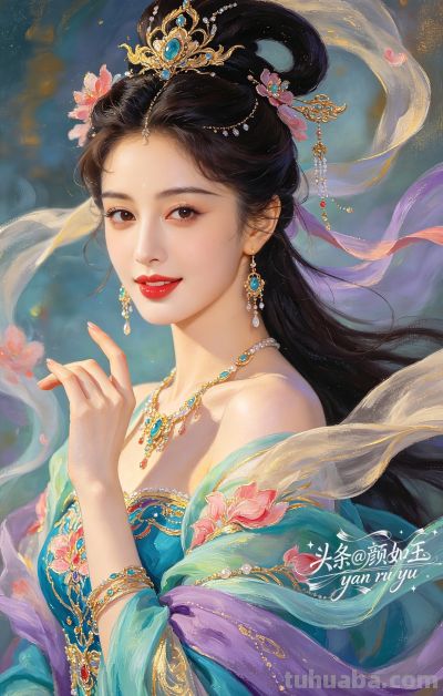 绝美油画——飞天曼舞醉星河，风姿绰约，自带优雅脱俗的东方神韵 - 图画吧TUHUABA