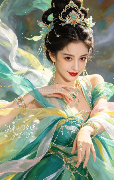 绝美油画——飞天曼舞醉星河，风姿绰约，自带优雅脱俗的东方神韵 - 图画吧TUHUABA