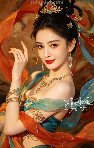 绝美油画——飞天曼舞醉星河，风姿绰约，自带优雅脱俗的东方神韵 - 图画吧TUHUABA