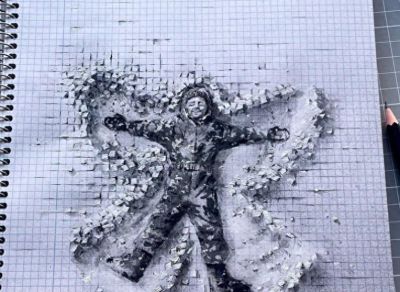 太牛了，这位艺术家在方格本上，绘制出3D效果的素描画作 - 今日头条