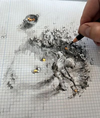 太牛了,这位艺术家在方格本上,绘制出3D效果的素描画作 - 今日头条 太牛了,这位艺术家在方格本上,绘制出3D效果的素描画作 - 图画吧TUHUABA