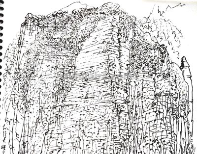 余又刚 ‖《太行大峡谷速写》于林州太行山 - 图画吧TUHUABA