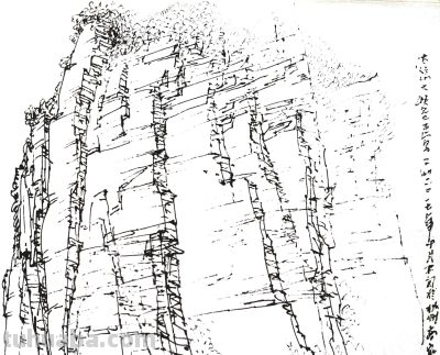 余又刚 ‖《太行大峡谷速写》于林州太行山 - 图画吧TUHUABA