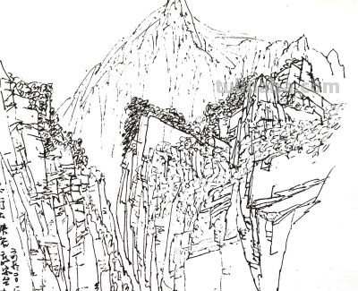 余又刚 ‖《太行大峡谷速写》于林州太行山 - 图画吧TUHUABA