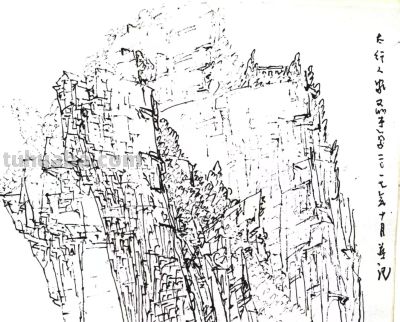 余又刚 ‖《太行大峡谷速写》于林州太行山 - 图画吧TUHUABA