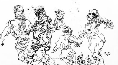 李鸿春 ||《生活场景动态速写》（33）作品欣赏 - 图画吧TUHUABA