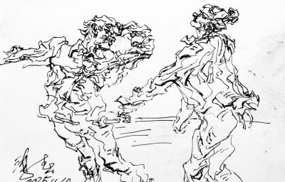 李鸿春 ||《生活场景动态速写》（33）作品欣赏 - 图画吧TUHUABA