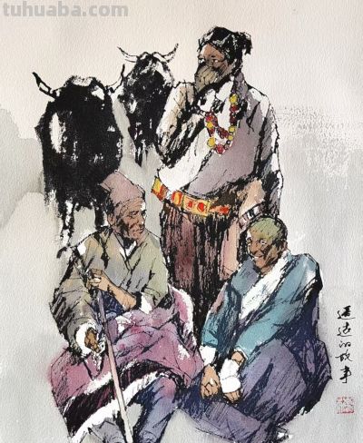 梅 竞 ‖《民族生活掠影》彩墨速写一组欣赏 - 图画吧TUHUABA