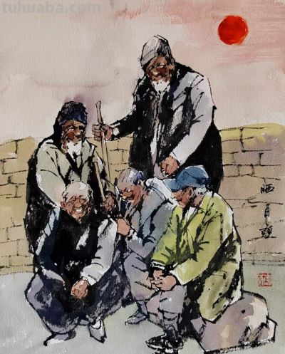 梅 竞 ‖《民族生活掠影》彩墨速写一组欣赏 - 图画吧TUHUABA