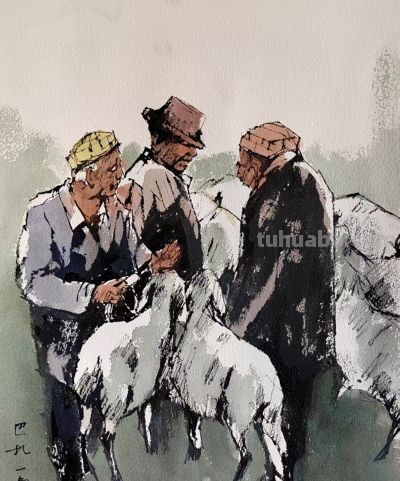 梅 竞 ‖《民族生活掠影》彩墨速写一组欣赏 - 图画吧TUHUABA