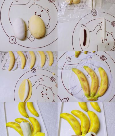 可以连皮一起吃的香蕉造型馒头，原来做法这么简单~ - 图画吧TUHUABA