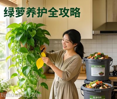 绿萝养护全攻略！从光照到施肥，家庭垃圾变废为宝，养出瀑布绿萝 - 图画吧TUHUABA