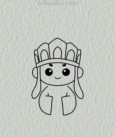 简笔画每日更新之小唐僧 - 图画吧TUHUABA