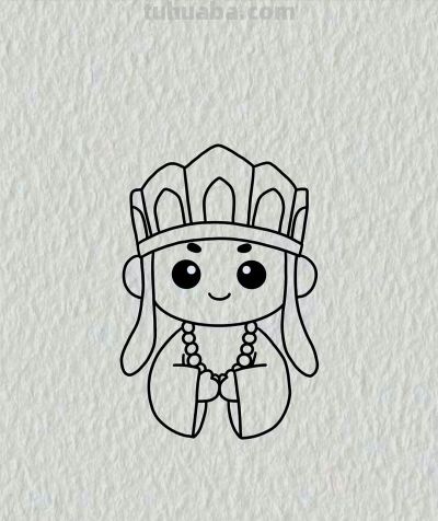 简笔画每日更新之小唐僧 - 图画吧TUHUABA