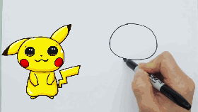 简笔画技能大放送！今天教你画出神奇宝贝皮卡丘！ - 图画吧TUHUABA