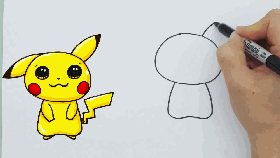 简笔画技能大放送！今天教你画出神奇宝贝皮卡丘！ - 图画吧TUHUABA