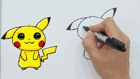 简笔画技能大放送！今天教你画出神奇宝贝皮卡丘！ - 图画吧TUHUABA