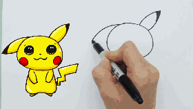 简笔画技能大放送！今天教你画出神奇宝贝皮卡丘！ - 图画吧TUHUABA