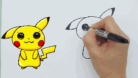 简笔画技能大放送！今天教你画出神奇宝贝皮卡丘！ - 图画吧TUHUABA