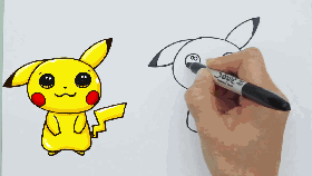 简笔画技能大放送！今天教你画出神奇宝贝皮卡丘！ - 图画吧TUHUABA