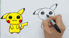 简笔画技能大放送！今天教你画出神奇宝贝皮卡丘！ - 图画吧TUHUABA