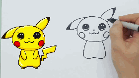 简笔画技能大放送！今天教你画出神奇宝贝皮卡丘！ - 图画吧TUHUABA