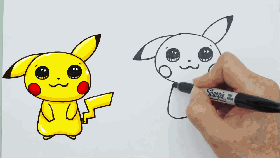 简笔画技能大放送！今天教你画出神奇宝贝皮卡丘！ - 图画吧TUHUABA