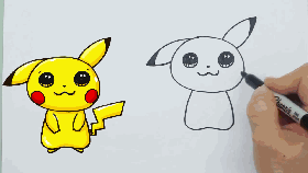 简笔画技能大放送！今天教你画出神奇宝贝皮卡丘！ - 图画吧TUHUABA