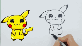 简笔画技能大放送！今天教你画出神奇宝贝皮卡丘！ - 图画吧TUHUABA