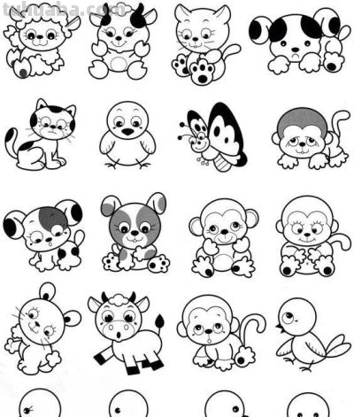 2000个动物简笔画线稿，收藏备用 - 图画吧TUHUABA