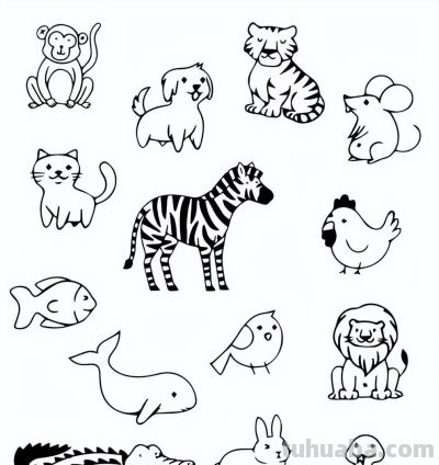 2000个动物简笔画线稿，收藏备用 - 图画吧TUHUABA