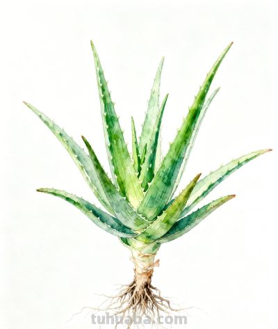 水彩画｜芦荟 - 图画吧TUHUABA
