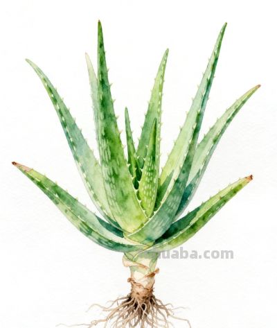 水彩画｜芦荟 - 图画吧TUHUABA